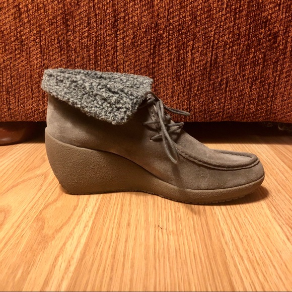 Camper Alicante Grey Suede Wedge Felt Bootie US 10 - Picture 5 of 9